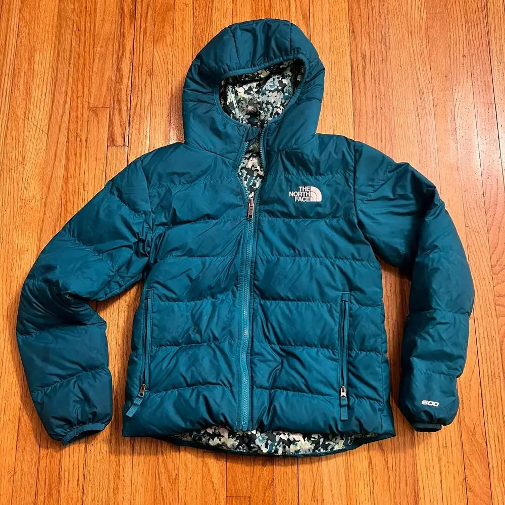 The North Face Coat Kids Youth Large Reversible 600 Down Puffer Jacket Hooded *